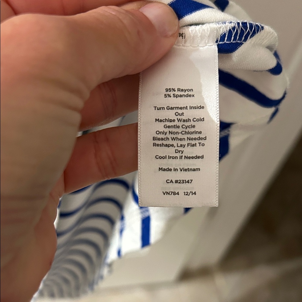 Talbots Navy and White Striped Maxi Dress - Picture 4 of 5